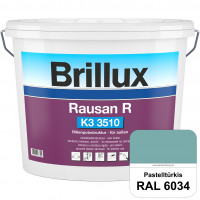 Rausan R K3 3510 (RAL 6034 Pastelltürkis) Organisch gebundener Rillenputz für wetterbeständige Oberf