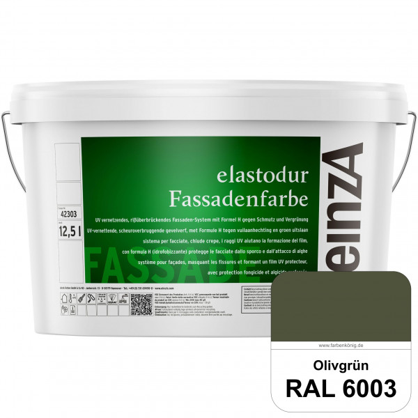 einzA elastodur Fassadenfarbe (RAL 6003 Olivgrün) UV-vernetzendes & rissüberbrückendes Fassadenfarbe