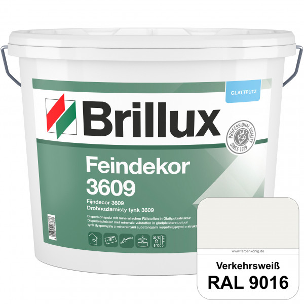 Feindekor ELF 3609 (RAL 9016 Verkehrsweiß) Glattputz nach DIN EN 15824 zur Erzielung dekorativer und