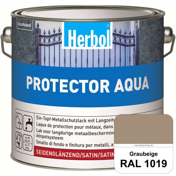 Protector Aqua (RAL 1019 Graubeige) Lack für Eisen, Stahl und NE-Metalle (Innen&Außen)