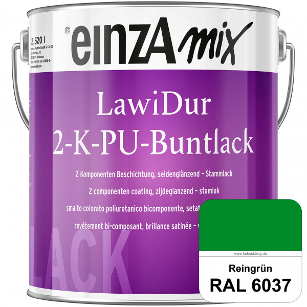 einzA LawiDur 2-K-PU-Buntlack - Seidenglanz (RAL 6037 Reingrün)