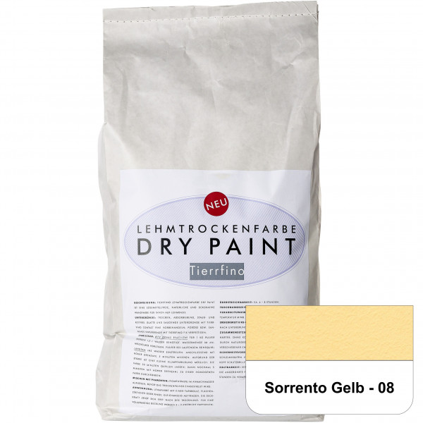DRY-PAINT Lehmtrockenfarbe - Sorrento Gelb - 08