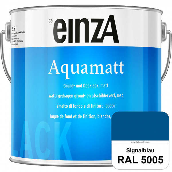 einzA Aquamatt (RAL 5005 Signalblau) Wasserverdünnbare Vorstreichfarbe & matte Lackfarbe