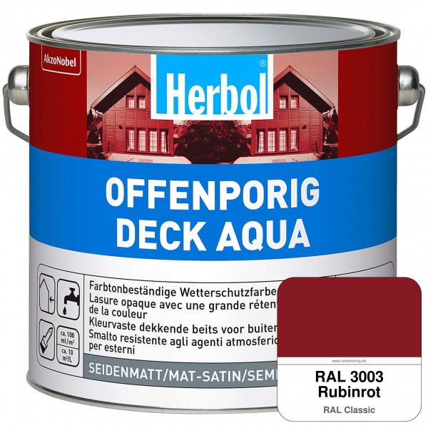 Offenporig-Deck Aqua (RAL 3003 Rubinrot)