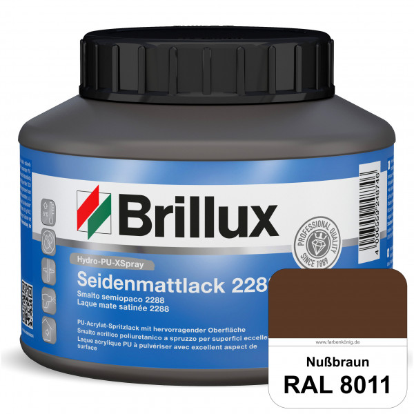 Hydro-PU-XSpray Seidenmattlack 2288 (RAL 8011 Nussbraun) hochwertiger Lack speziell für das XVLP-Spr