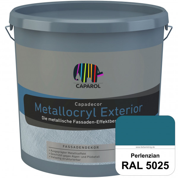 Capadecor Metallocryl Exterior (RAL 5025 Perlenzian) Seidenglänzende Dispersionsfarbe mit metallisch