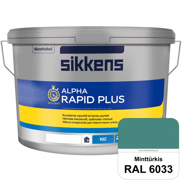 Alpha Rapid Plus (RAL 6033 Minttürkis) Hochwertige & stumpfmatte Wandfarbe für mittlere Belastungen