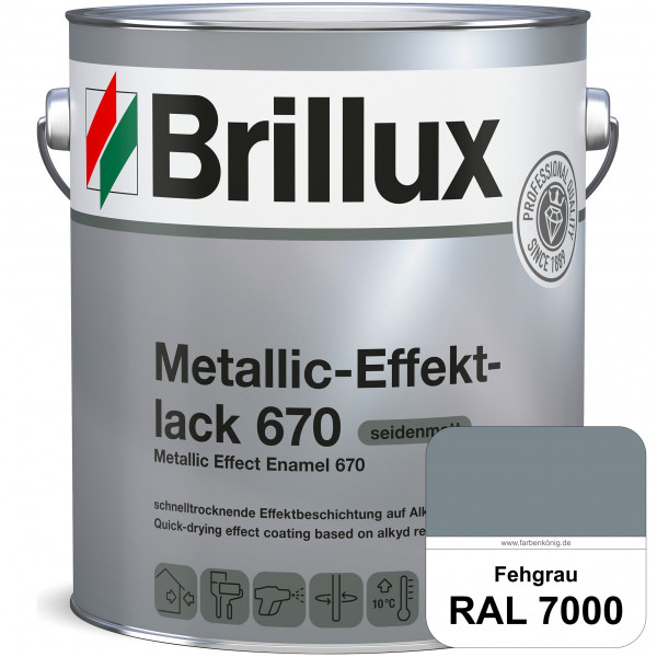 Metallic-Effektlack 670 (RAL 7000 Fehgrau) schnell trocknender Alkydharzlack für Metalleffekte (inne