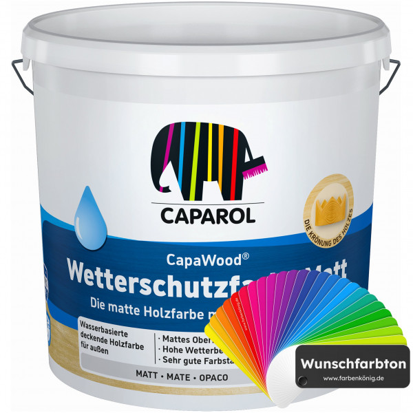 CapaWood® Wetterschutzfarbe Matt (Wunschfarbton) - ersetzt Capadur Wetterschutzfarbe Matt