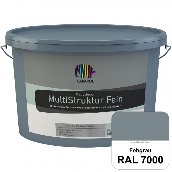Capadecor MultiStruktur fein (RAL 7000 Fehgrau) quarzgefüllte Zwischen- und Schlußbeschichtung in fe