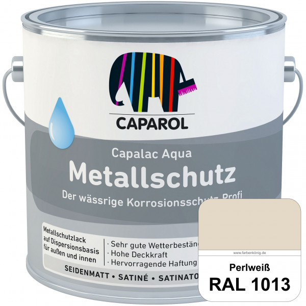 Capalac Aqua Metallschutz (RAL 1013 Perlweiß) wasserbasierter Korrosionsschutz für Stahl & verzinkte