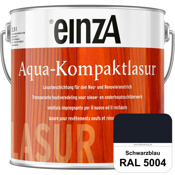 einzA Aqua-Kompaktlasur (RAL 5004 Schwarzblau) wasserverdünnbare & feuchtigkeitsregulierende Lasurbe