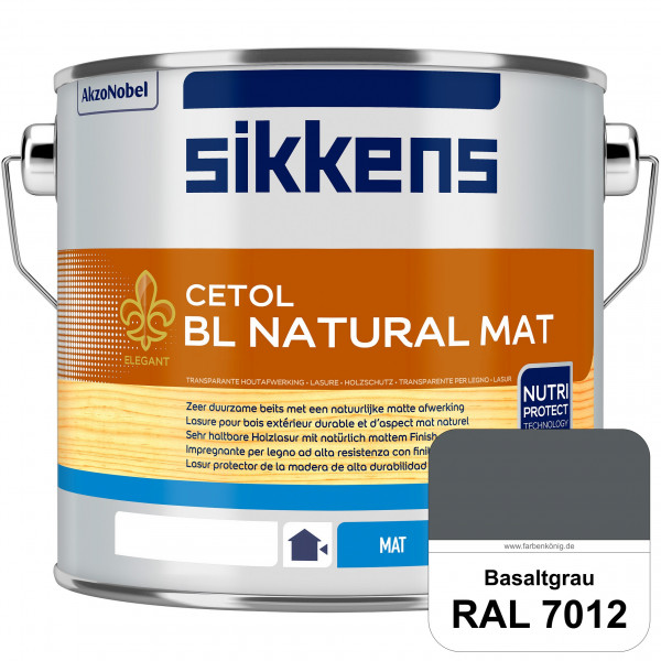 Cetol BL Natural Mat (RAL 7012 Basaltgrau) Matte, wasserverdünnnbare Dünnschichtlasur