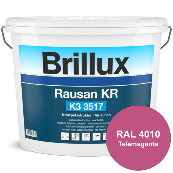Rausan KR K3 3517 mit Protect (RAL 4010 Telemagenta) Organisch gebundener Kratzputz für wetterbestän