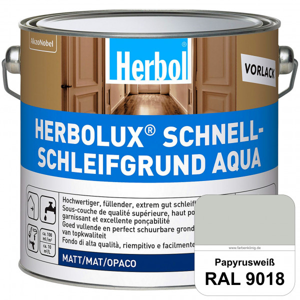 Schnellschleifgrund Aqua (RAL 9018 Papyrusweiß) wasserverdünnbarer Vorlack mit hervorragender Schlei