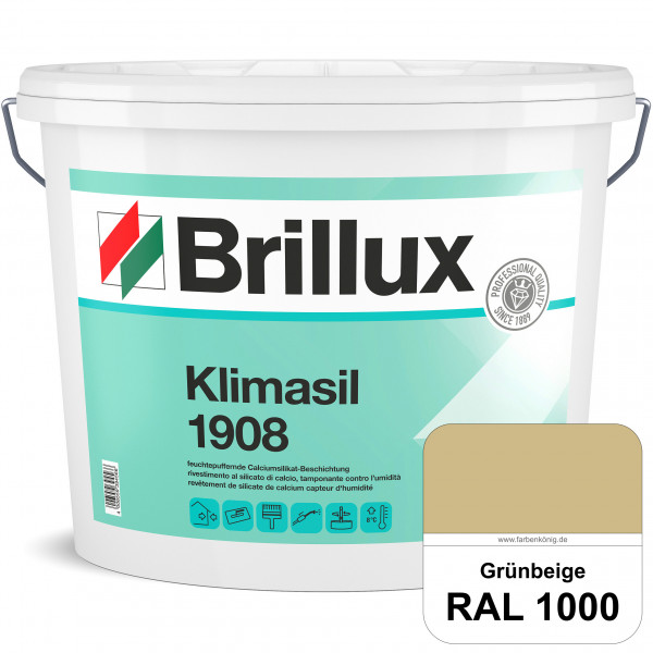 Klimasil 1908 (RAL 1000 Grünbeige) feuchtepuffernde & gut füllende Calciumsilikat-Beschichtung (auße