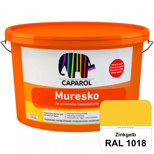 Muresko (RAL 1018 Zinkgelb) Silanisierte Reinacrylat-Fassadenfarbe auf SilaCryl®-Basis
