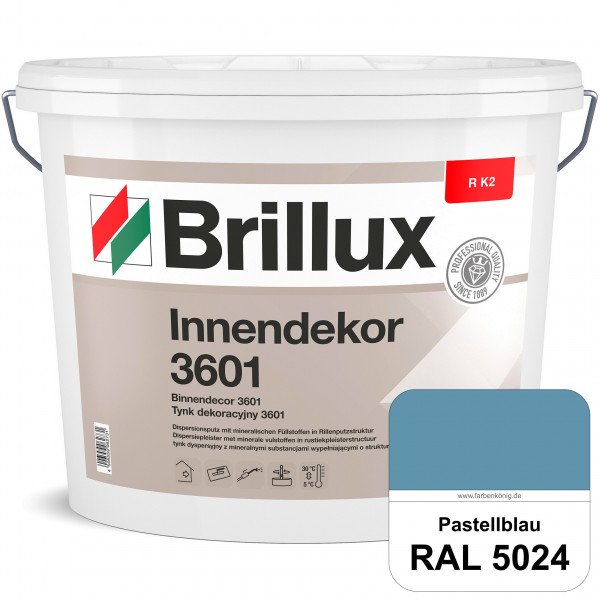 Innendekor ELF R K2 3601 (RAL 5024 Pastellblau) Rillenputz zur Erzielung dekorativer und strapazierf
