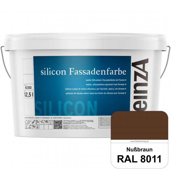 einzA silicon Fassadenfarbe (RAL 8011 Nussbraun) Hochwertige Siliconharz-Fassadenfarbe