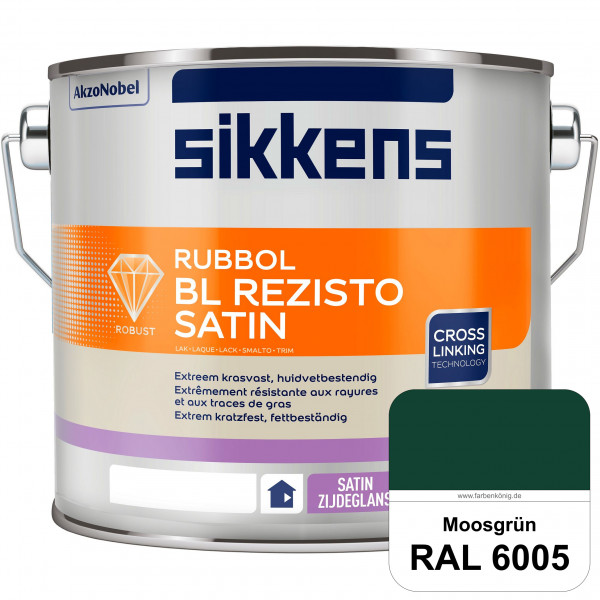 Rubbol BL Rezisto Satin (RAL 6005 Moosgrün) seidenglänzender und strapazierfähiger Lack (wasserbasie