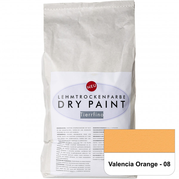 DRY-PAINT Lehmtrockenfarbe - Valencia Orange - 08
