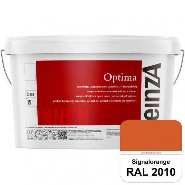 einzA Optima (RAL 2010 Signalorange) Stumpfmatte Dispersionsfarbe für hochwertige Anstriche