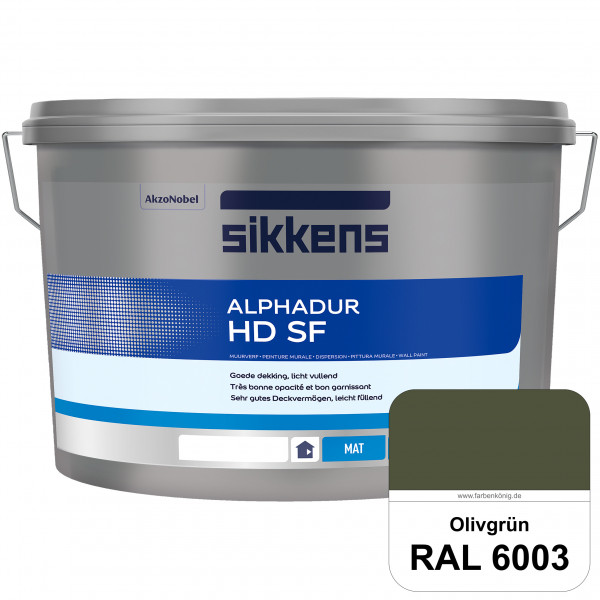 Alphadur HD SF (RAL 6003 Olivgrün) matte hochdeckende waschbeständige Innenwandfarbe