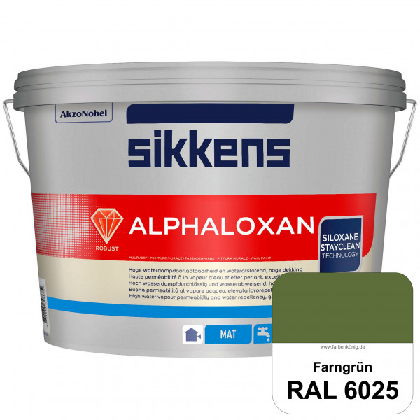 Alphaloxan (RAL 6025 Farngrün) Professionelle Siliconharz-Fassadenfarbe (außen)