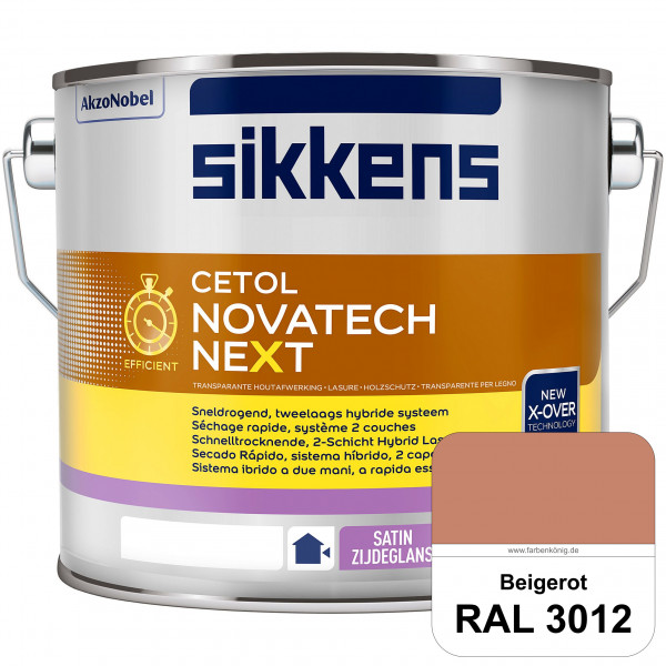 Cetol Novatech neXt (RAL 3012 Beigerot) Schnelltrocknende Hybrid-Lasur mit höchster Wetterbeständigk