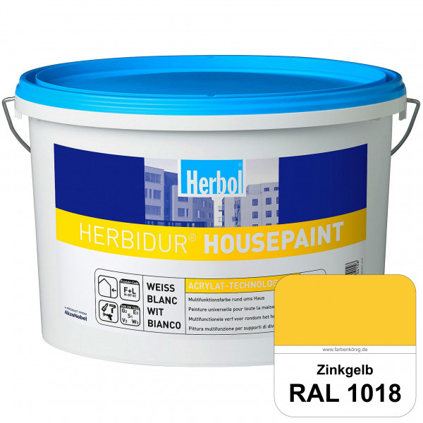 Herbidur Housepaint (RAL 1018 Zinkgelb) seidenmatte Reinacrylat-Fassadenfarbe
