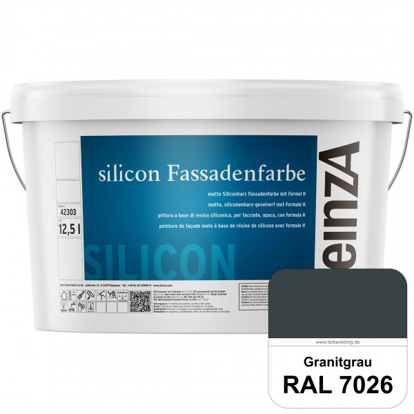 einzA silicon Fassadenfarbe (RAL 7026 Granitgrau) Hochwertige Siliconharz-Fassadenfarbe