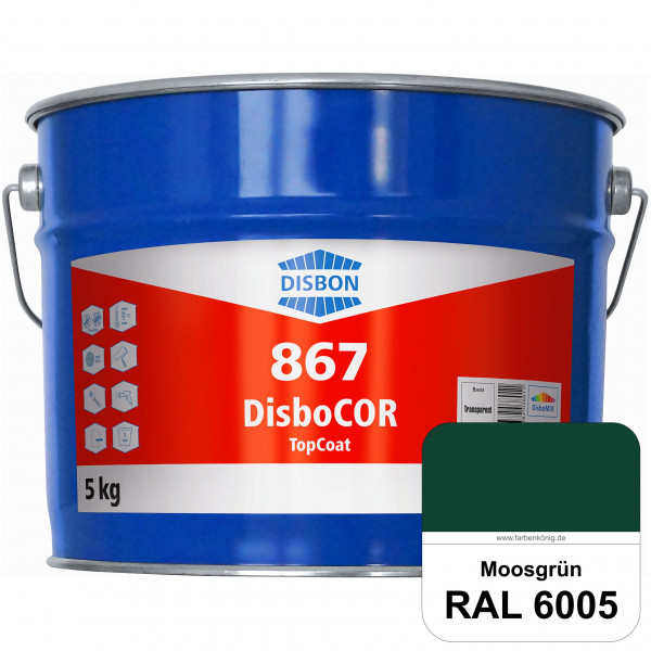 DisboCOR 867 TopCoat (RAL 6005 Moosgrün) Anwendungsfreundliche Korrosionsschutz-Deckbeschichtung mit