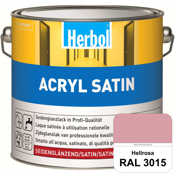 Acryl Satin (RAL 3015 Hellrosa) wasserverdünnbarer seidenglänzender Lack (Innen & Außen)