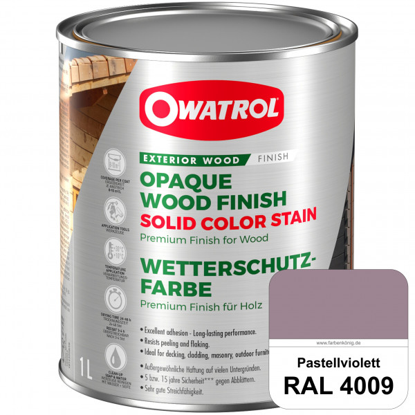 Solid Color Stain (RAL 4009 Pastellviolett) deckende und matte Wetterschutzfarbe außen