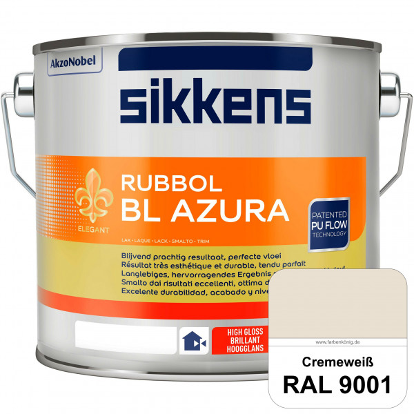 Rubbol BL Azura (RAL 9001 Cremeweiß) PU-Hochglanzlack (wasserbasiert) innen & außen