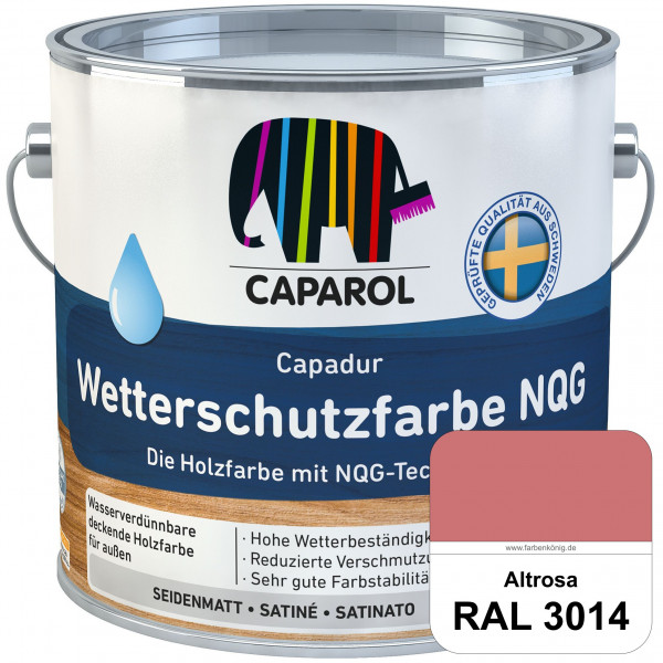 Capadur Wetterschutzfarbe NQG (RAL 3014 Altrosa) Holzfarbe mit NQG-Technologie wasserbasiert für auß