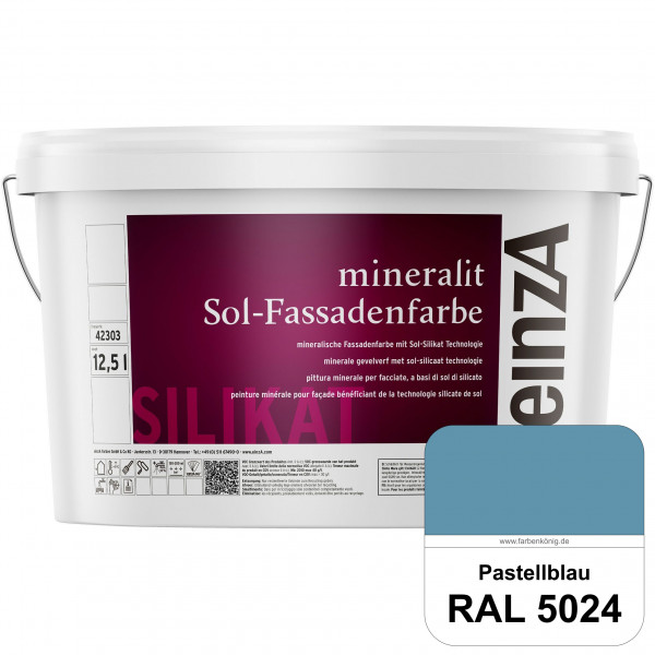 einzA mineralit Sol Fassadenfarbe (RAL 5024 Pastellblau) mineralische Fassadenfarbe mit Sol-Silikat