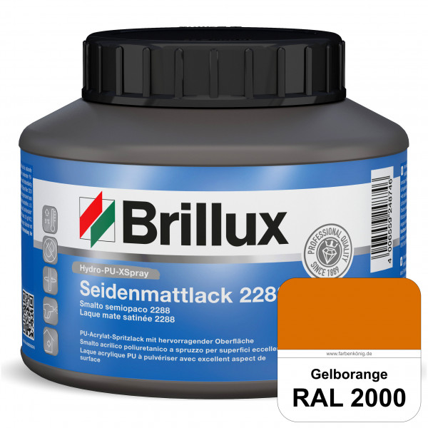 Hydro-PU-XSpray Seidenmattlack 2288 (RAL 2000 Gelborange) hochwertiger Lack speziell für das XVLP-Sp