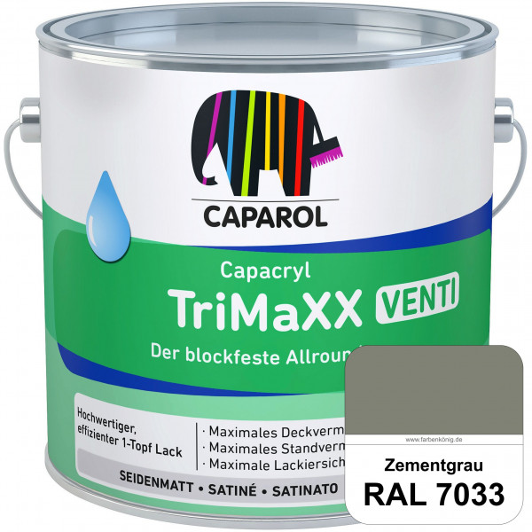 Capacryl TriMaXX Venti (RAL 7033 Zementgrau) Der blockfeste Allrounder für Fenster & Türen