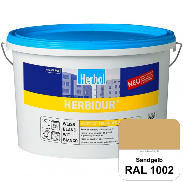 Herbidur (RAL 1002 Sandgelb) Reinacrylat-Fassadenfarbe mit Langzeitwetterschutz