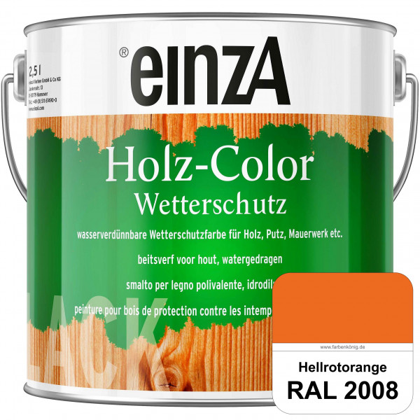 einzA Holz-Color (RAL 2008 Hellrotorange) Wetterschutzfarbe für außen