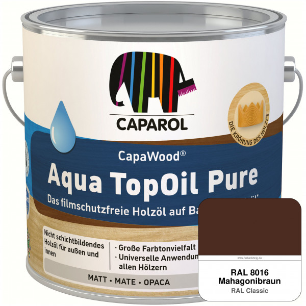CapaWood® AquaTopOil Pure (RAL 8016 Mahagonibraun) - ersetzt CapaGreen Holz-Öl Aqua