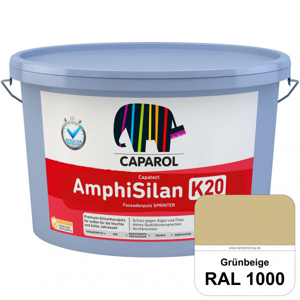 Capatect AmphiSilan Fassadenputz K 20 Winter/SPRINTER (RAL 1000 Grünbeige) Verarbeitungsfertiger Sil