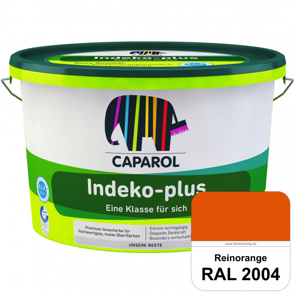Indeko-plus (RAL 2004 Reinorange) doppeldeckende matte & hochwertige Innenfarbe