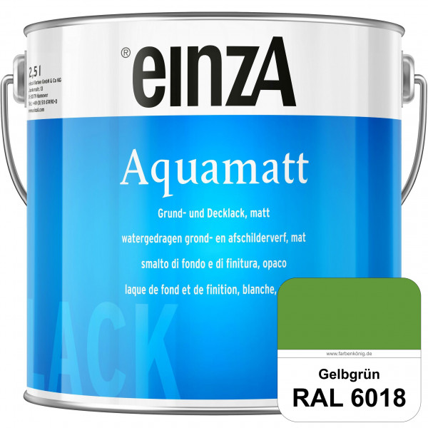 einzA Aquamatt (RAL 6018 Gelbgrün) Wasserverdünnbare Vorstreichfarbe & matte Lackfarbe