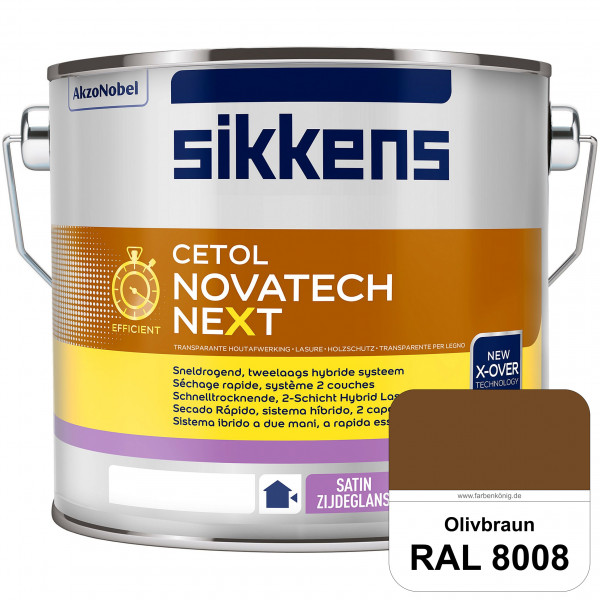 Cetol Novatech neXt (RAL 8008 Olivbraun) Schnelltrocknende Hybrid-Lasur mit höchster Wetterbeständig