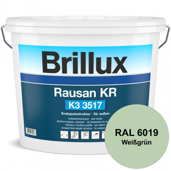 Rausan KR K3 3517 mit Protect (RAL 6019 Weißgrün) Organisch gebundener Kratzputz für wetterbeständig