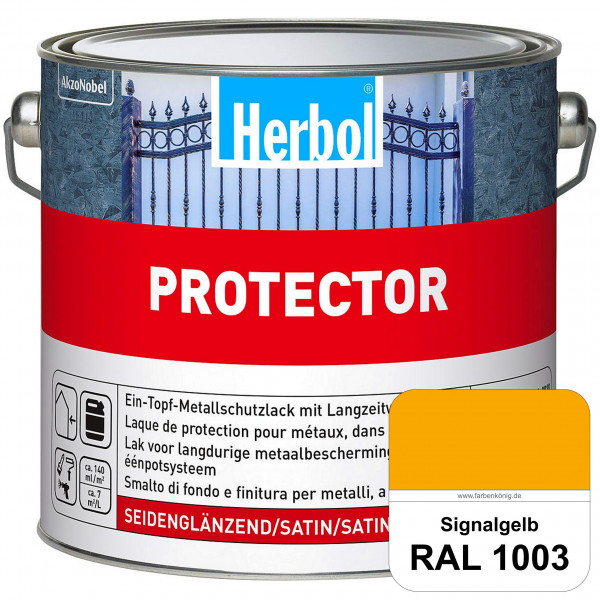 Protector (RAL 1003 Signalgelb) Seidenglänzende Spezialbeschichtung für Eisen- und NE-Metalle (außen