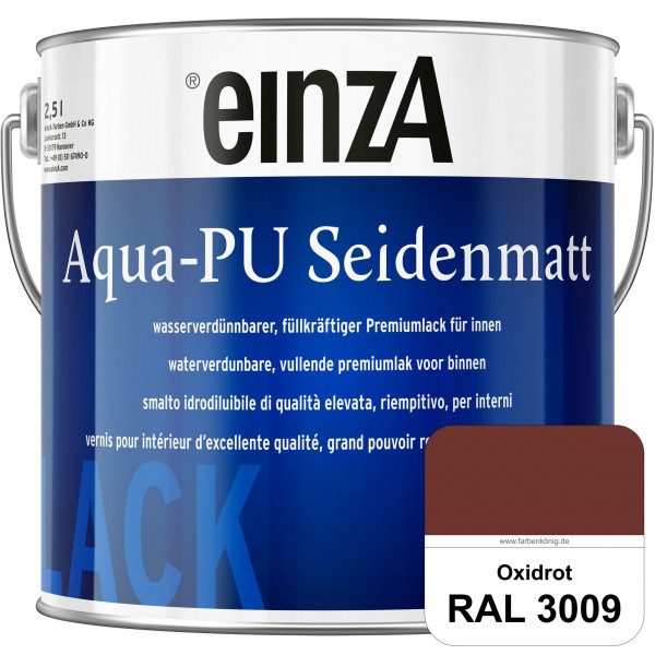 einzA Aqua-PU seidenmatt (RAL 3009 Oxidrot) wasserverdünnbarer Premiumlack für innen