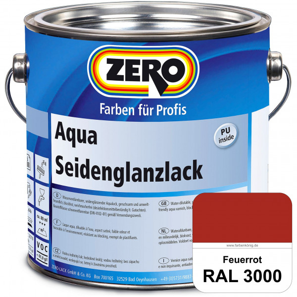Aqua Seidenglanzlack (RAL 3000 Feuerrot)